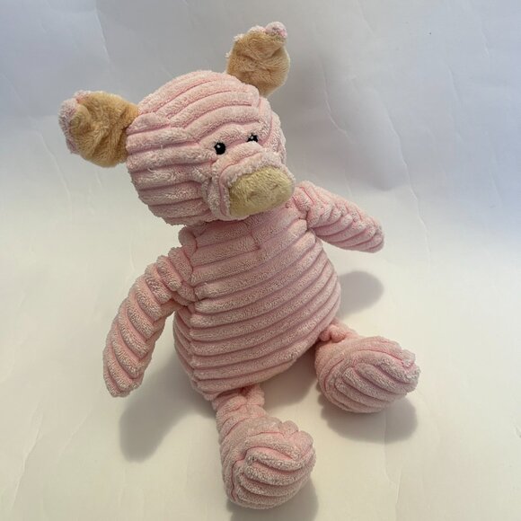 Unipak Kordy Pink Pig Plush Stuffed Animal Toy 14" wide wale corduroy - Picture 9 of 11